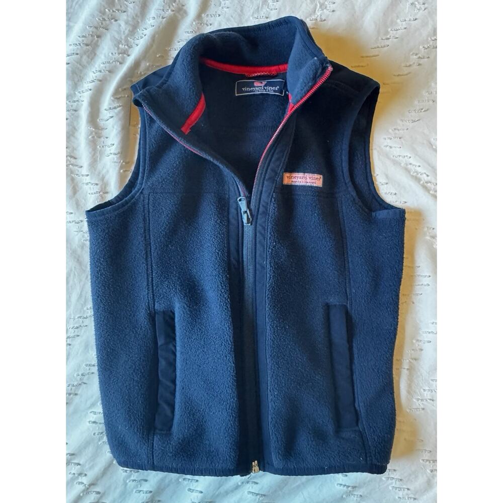Vineyard Vines Kids Harbor Fleece Vest Navy Size 6